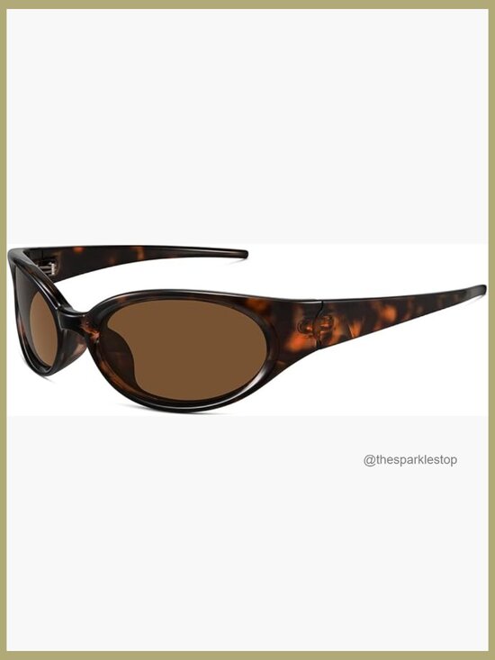 Retro Y2K Wrap Around Polarized Sunglasses UV Protection Sporty Shades main image 5